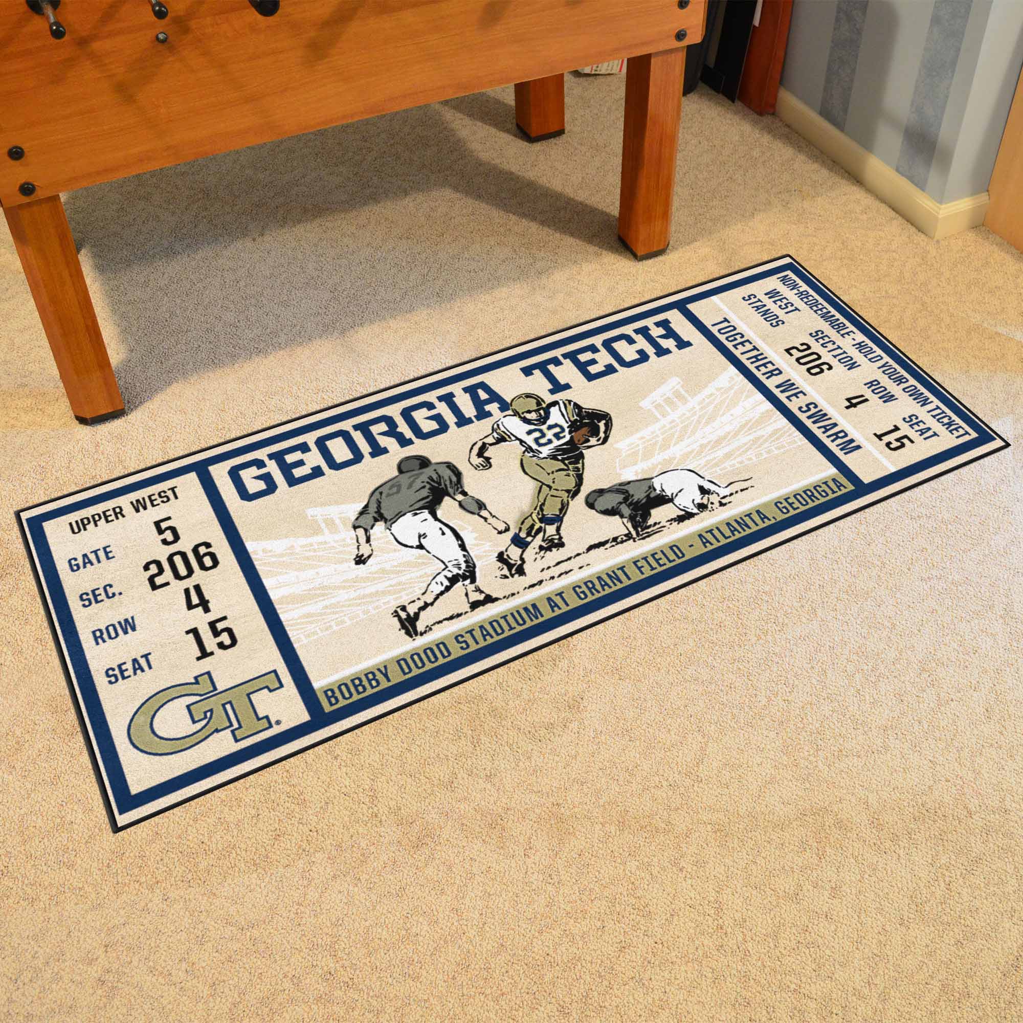 Georgia Tech Yellow Jackets Ticket Runner Rug - 30in. x 72in.