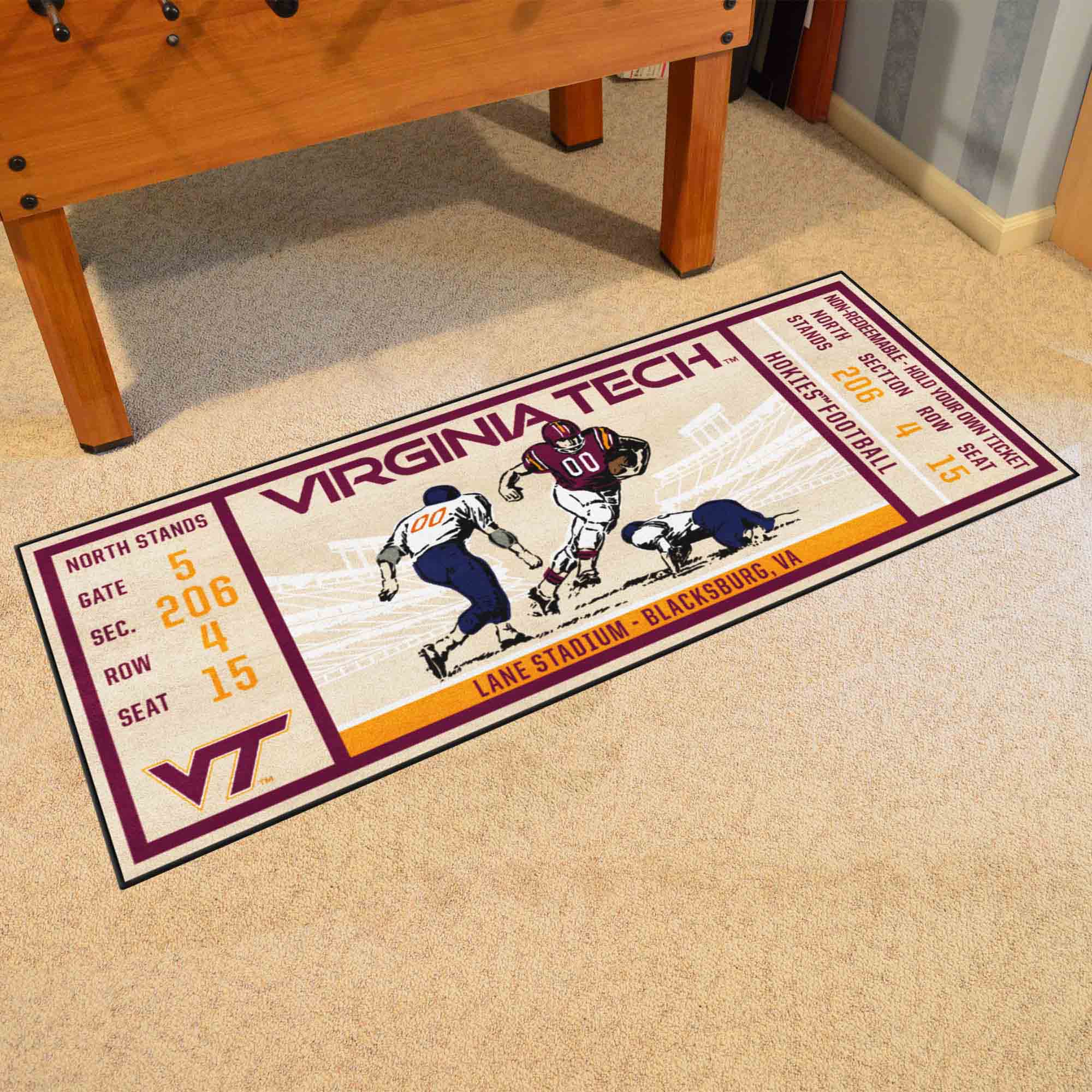 Virginia Tech Hokies Ticket Runner Rug - 30in. x 72in.