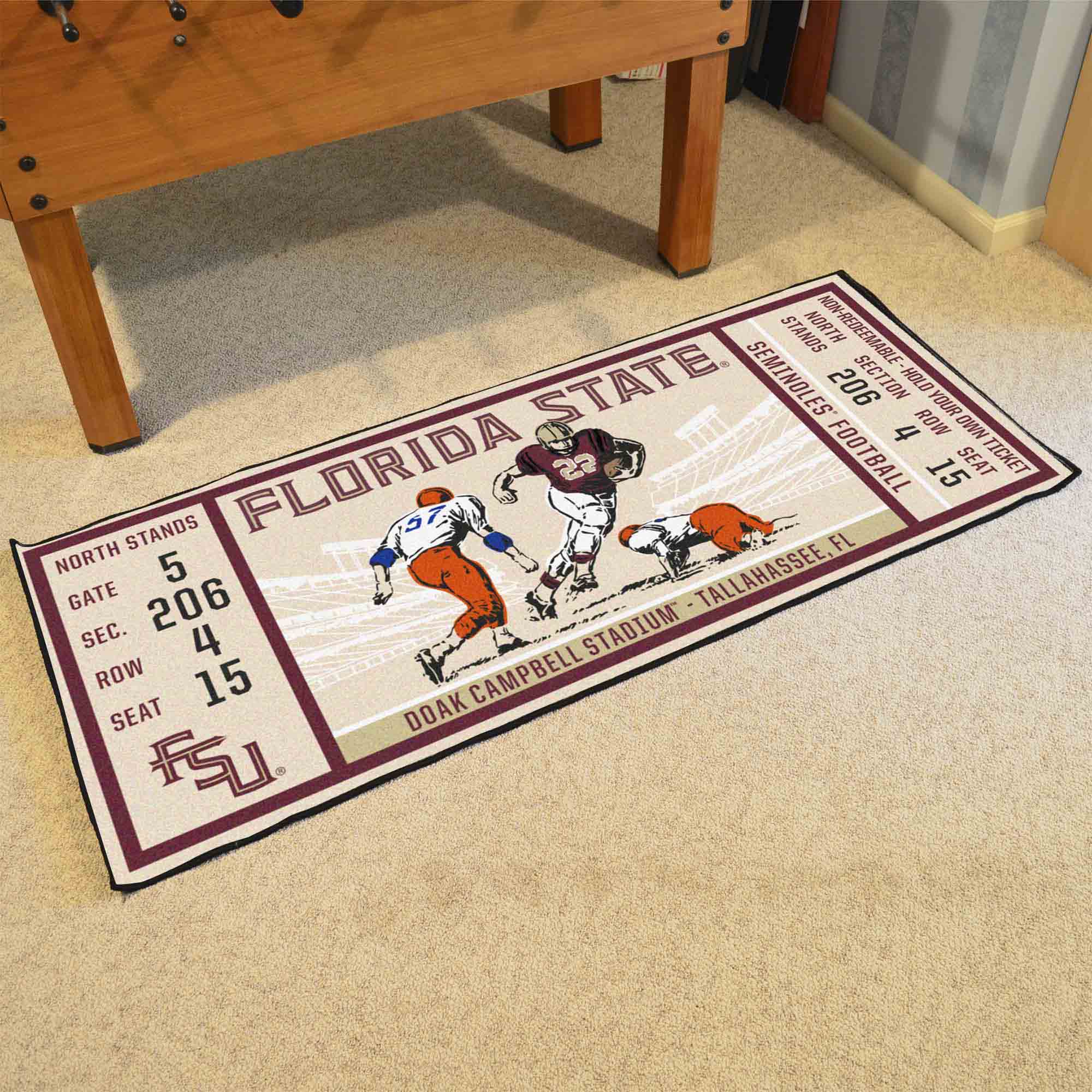 Florida State Seminoles Ticket Runner Rug - 30in. x 72in. - Florida State