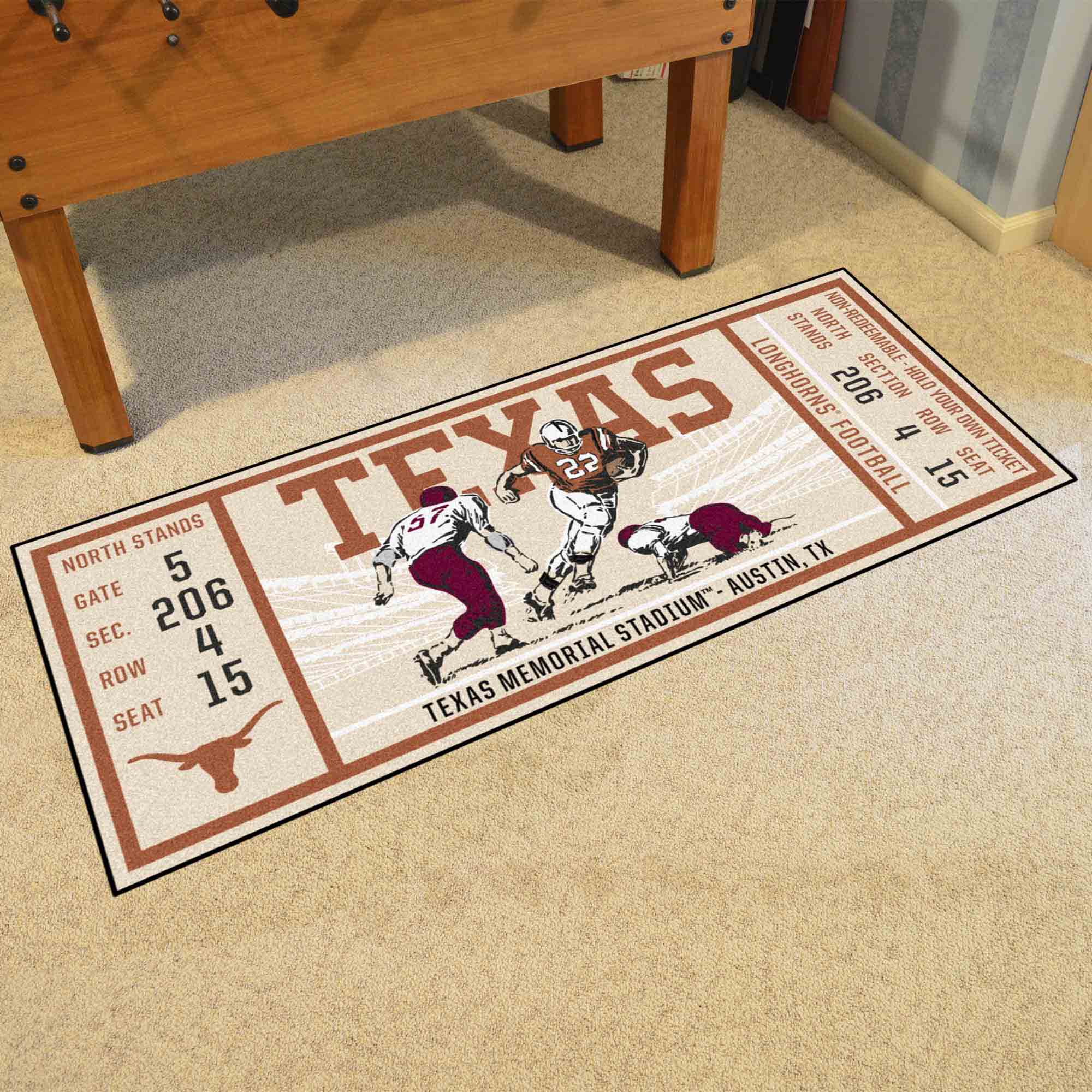 Texas Longhorns Ticket Runner Rug - 30in. x 72in.