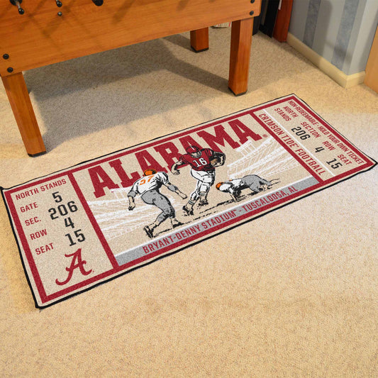 Alabama Crimson Tide Ticket Runner Rug - 30in. x 72in.