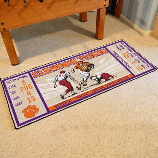 Clemson Tigers Ticket Runner Rug - 30in. x 72in.