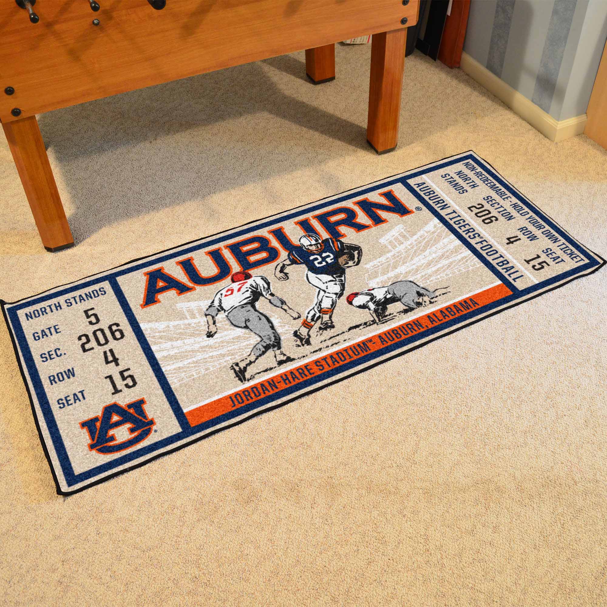 Auburn Tigers Ticket Runner Rug - 30in. x 72in.