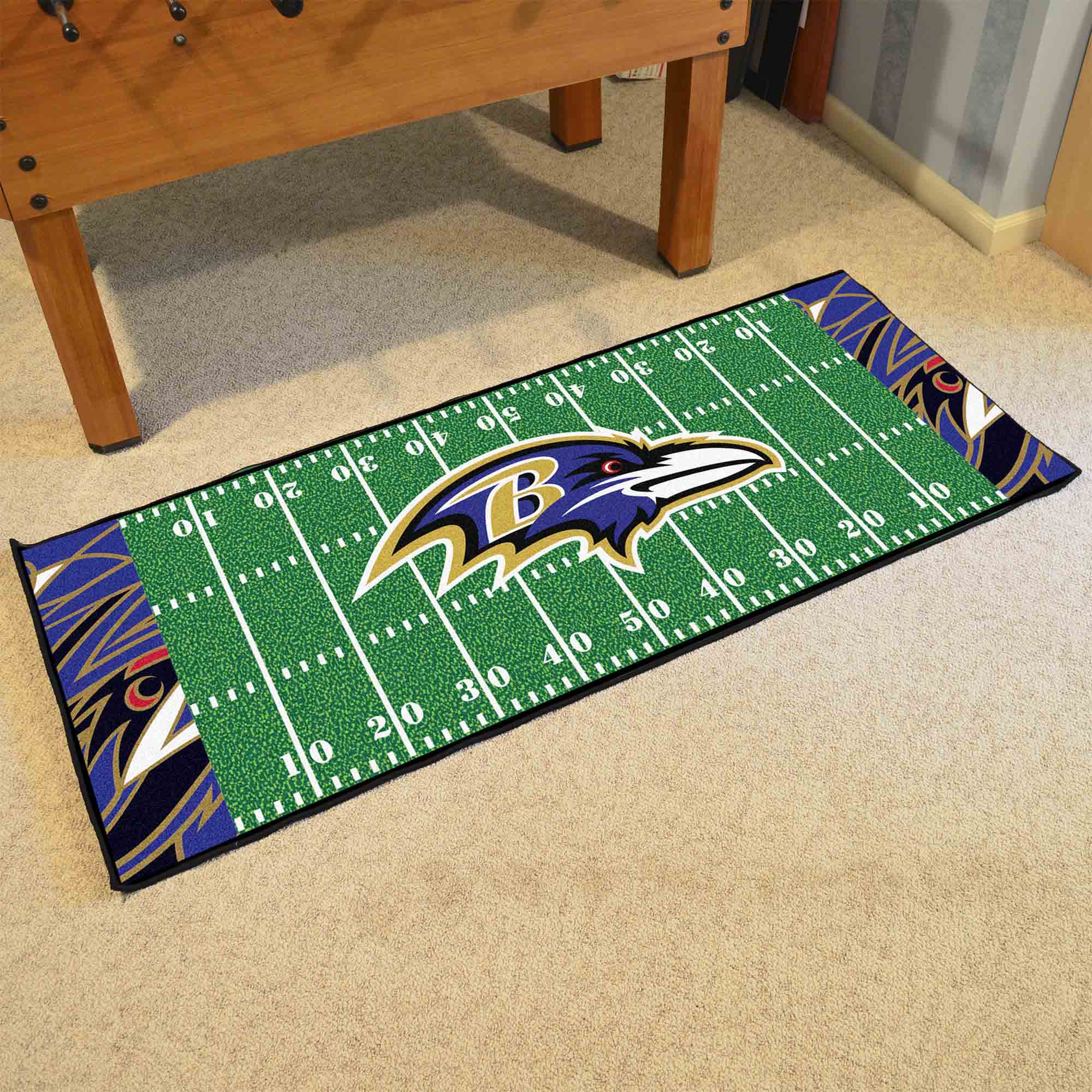 Baltimore Ravens Football Field Runner Mat - 30in. x 72in. XFIT Design