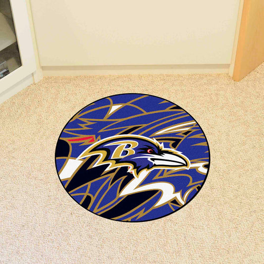 Baltimore Ravens Roundel Rug - 27in. Diameter XFIT Design - Baltimore Ravens