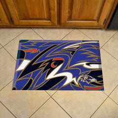 Baltimore Ravens Rubber Scraper Door Mat XFIT Design - Baltimore Ravens