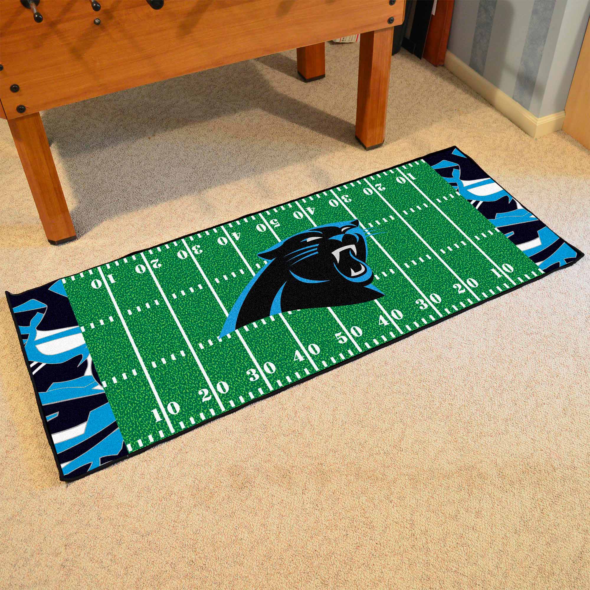 Carolina Panthers Football Field Runner Mat - 30in. x 72in. XFIT Design - Carolina Panthers