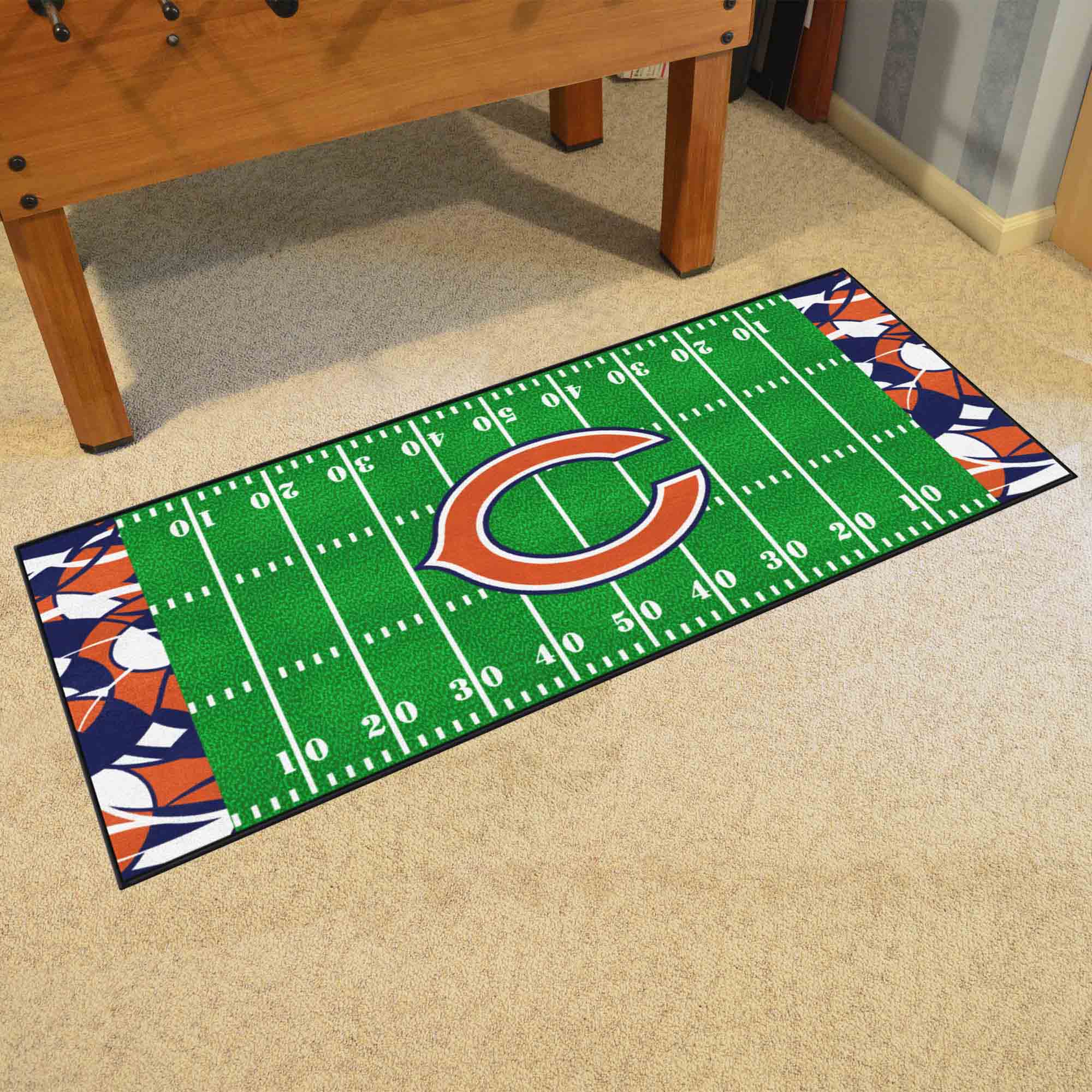 Chicago Bears Football Field Runner Mat - 30in. x 72in. XFIT Design