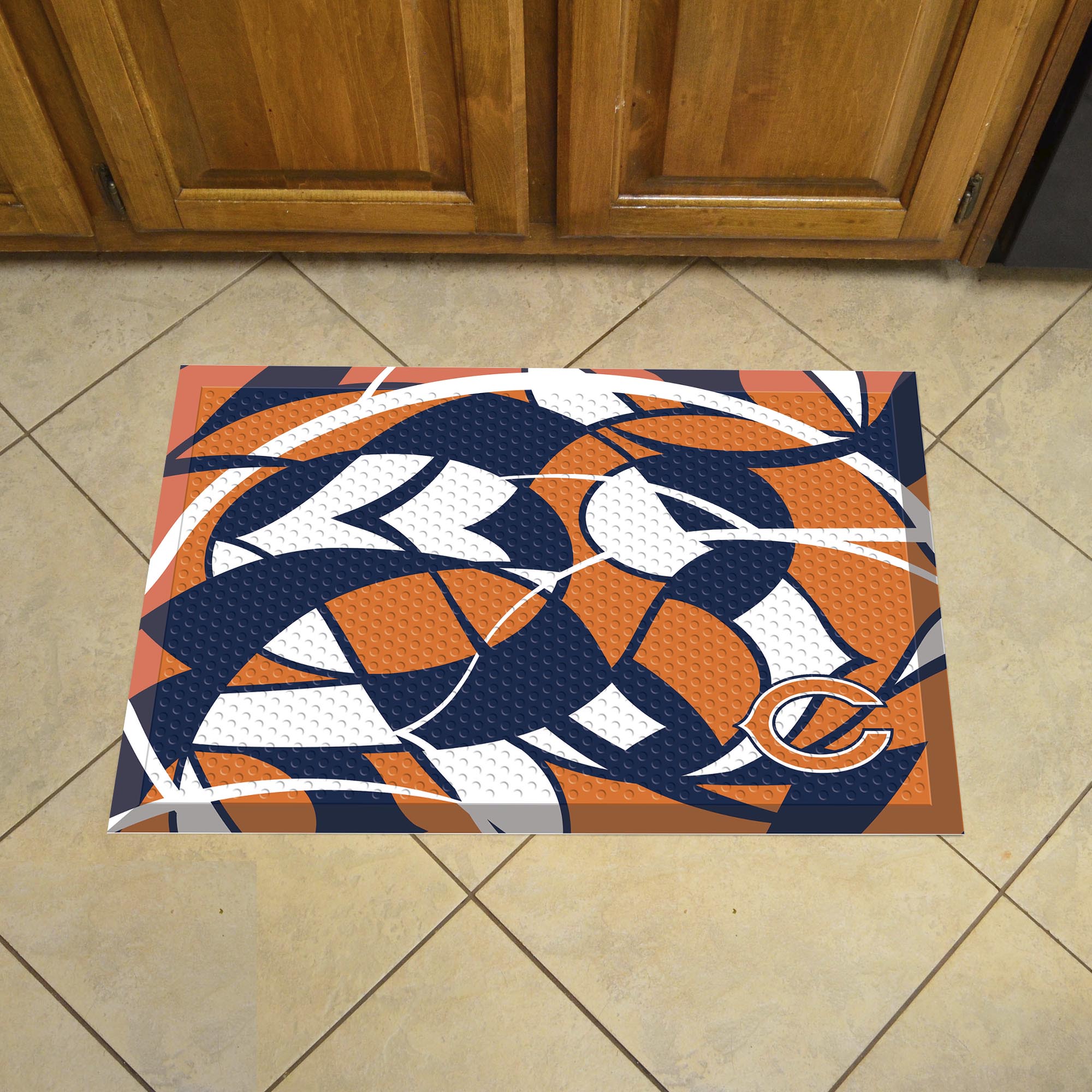 Chicago Bears Rubber Scraper Door Mat XFIT Design - Chicago Bears