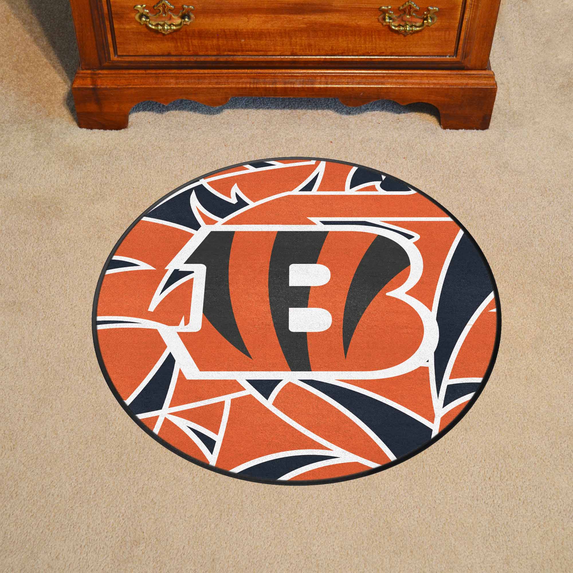 Cincinnati Bengals Roundel Rug - 27in. Diameter XFIT Design - Cincinnati Bengals