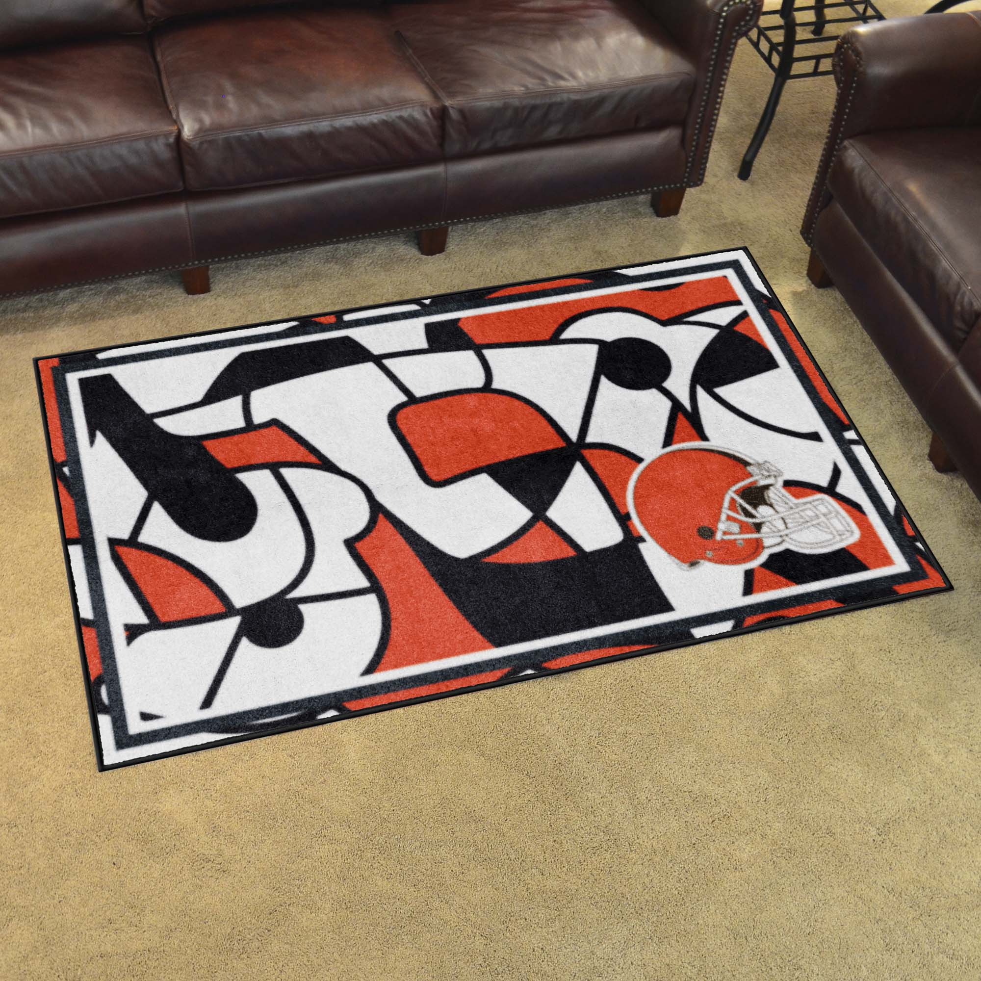 Cleveland Browns 4ft. x 6ft. Plush Area Rug XFIT Design - Cleveland Browns