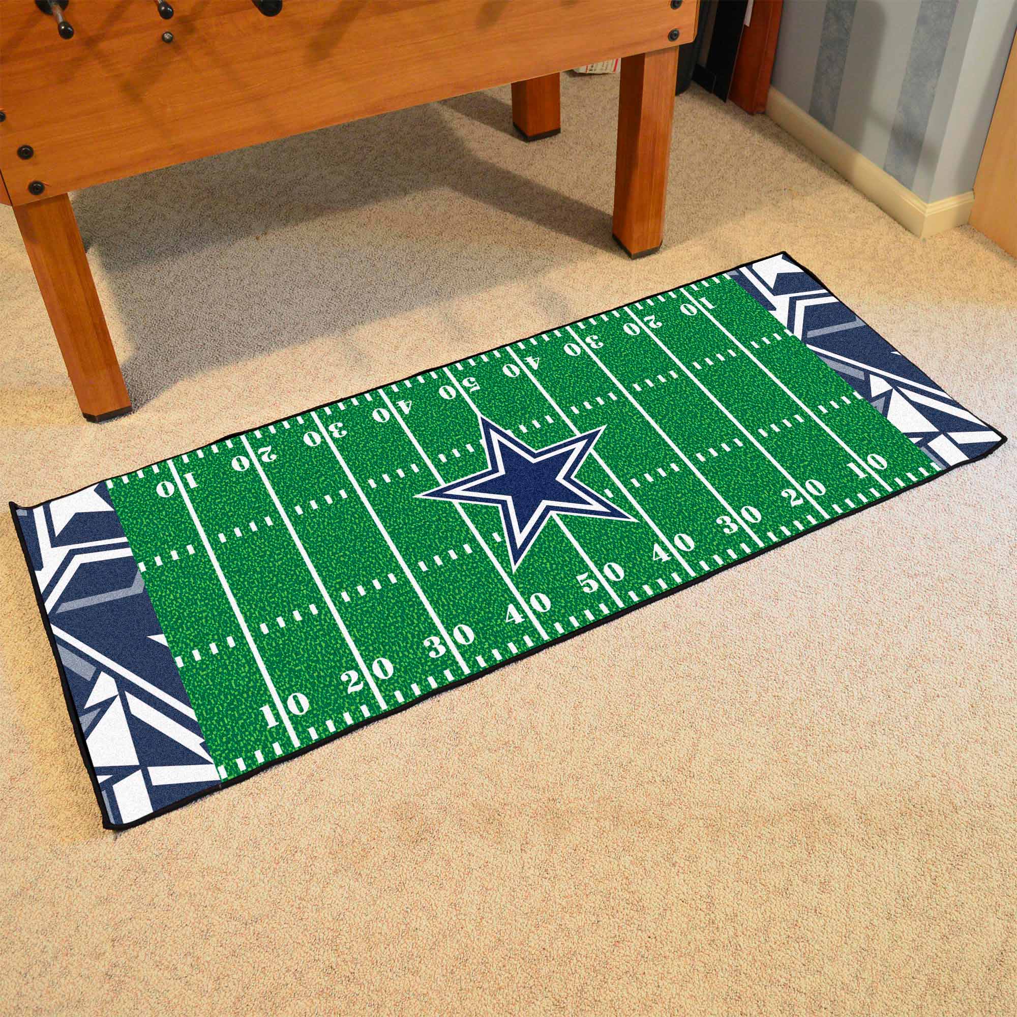 Dallas Cowboys Football Field Runner Mat - 30in. x 72in. XFIT Design - Dallas Cowboys