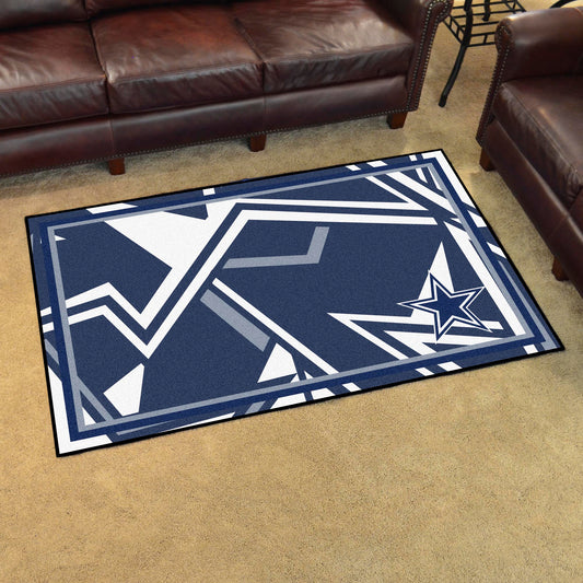 Dallas Cowboys 4ft. x 6ft. Plush Area Rug XFIT Design - Dallas Cowboys