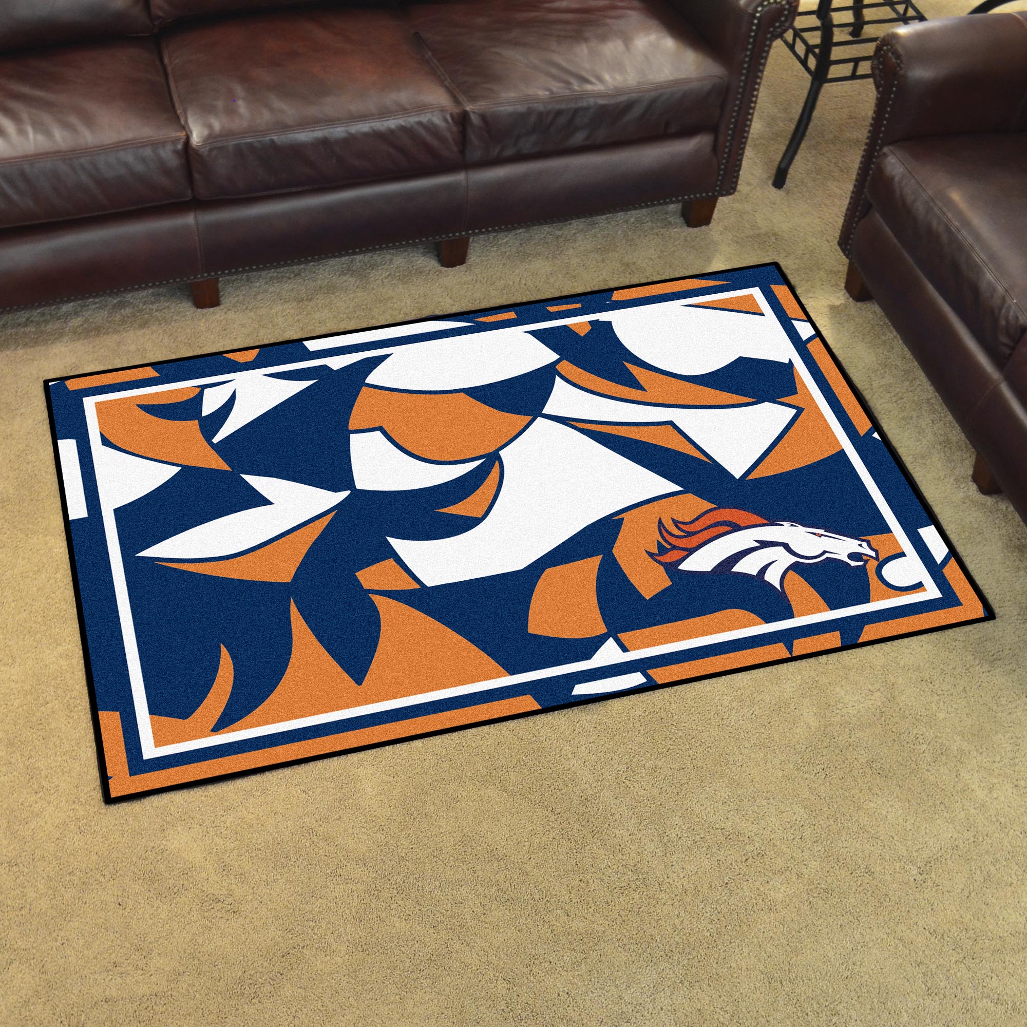 Denver Broncos 4ft. x 6ft. Plush Area Rug XFIT Design