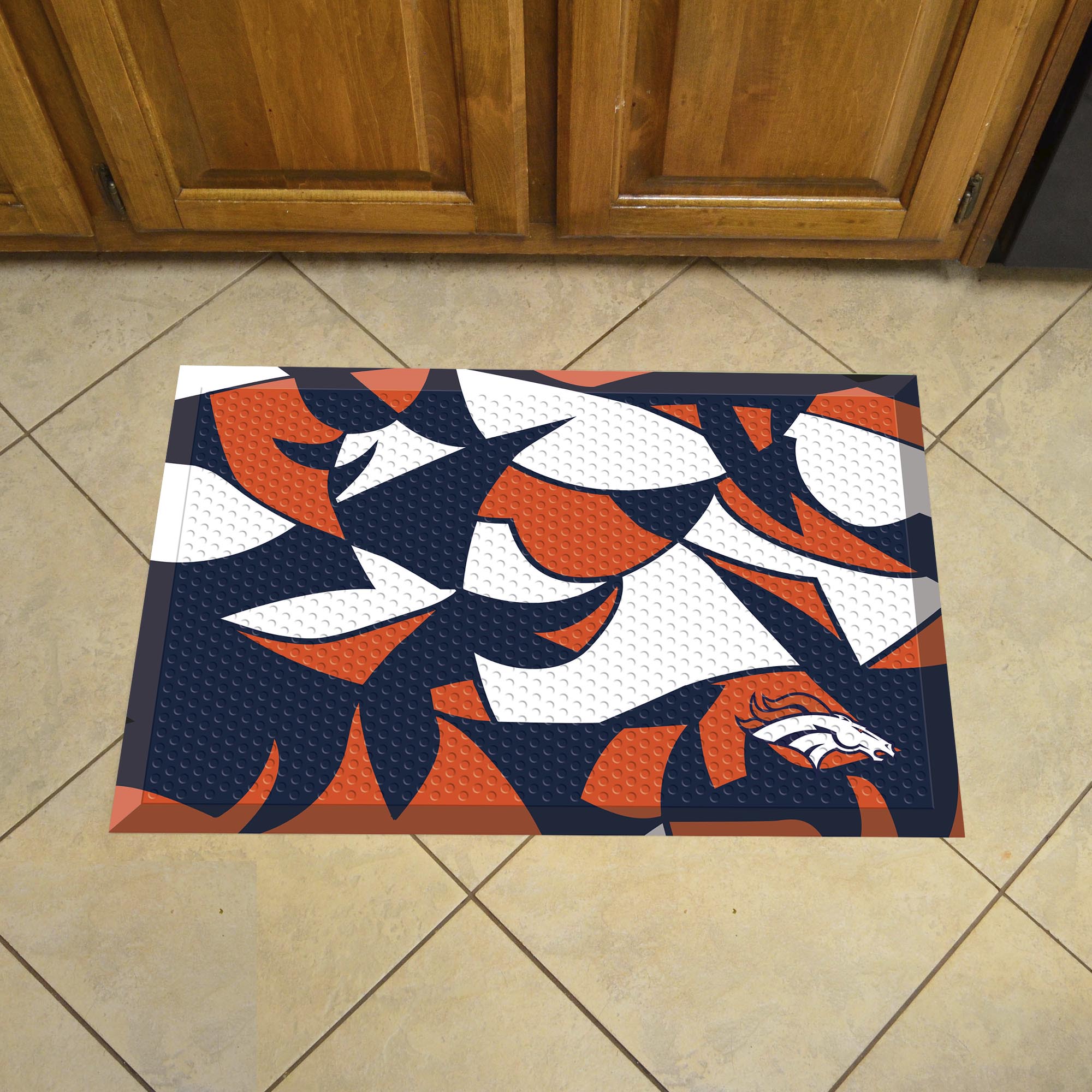 Denver Broncos Rubber Scraper Door Mat XFIT Design