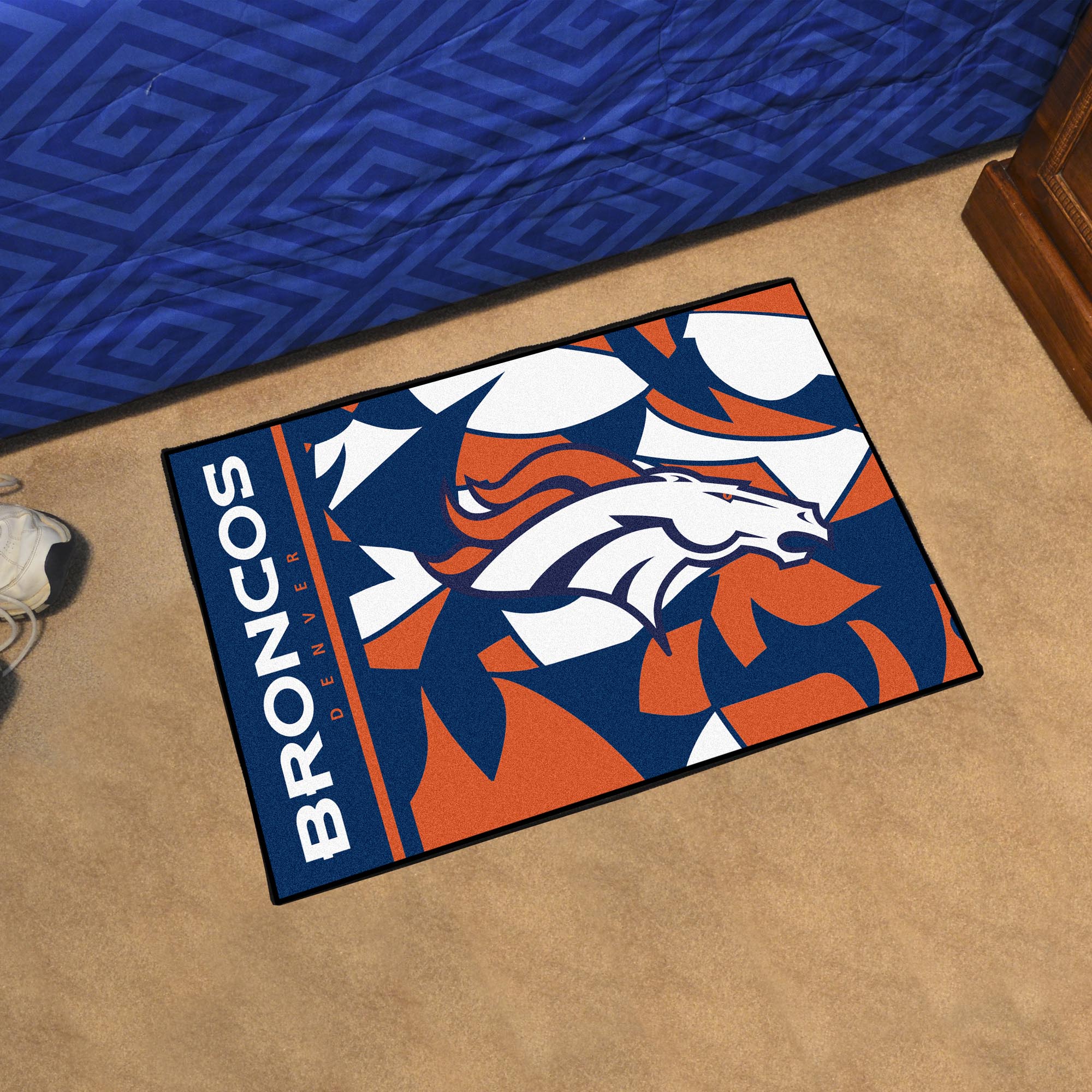 Denver Broncos Starter Mat XFIT Design - 19in x 30in Accent Rug