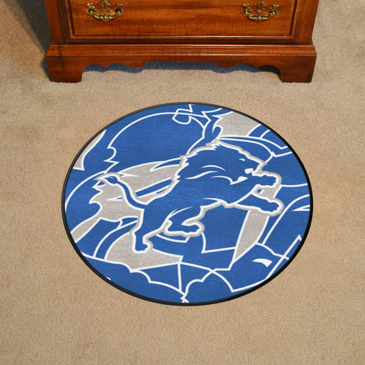 Detroit Lions Roundel Rug - 27in. Diameter XFIT Design