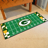 Green Bay Packers Football Field Runner Mat - 30in. x 72in. XFIT Design - Green Bay Packers