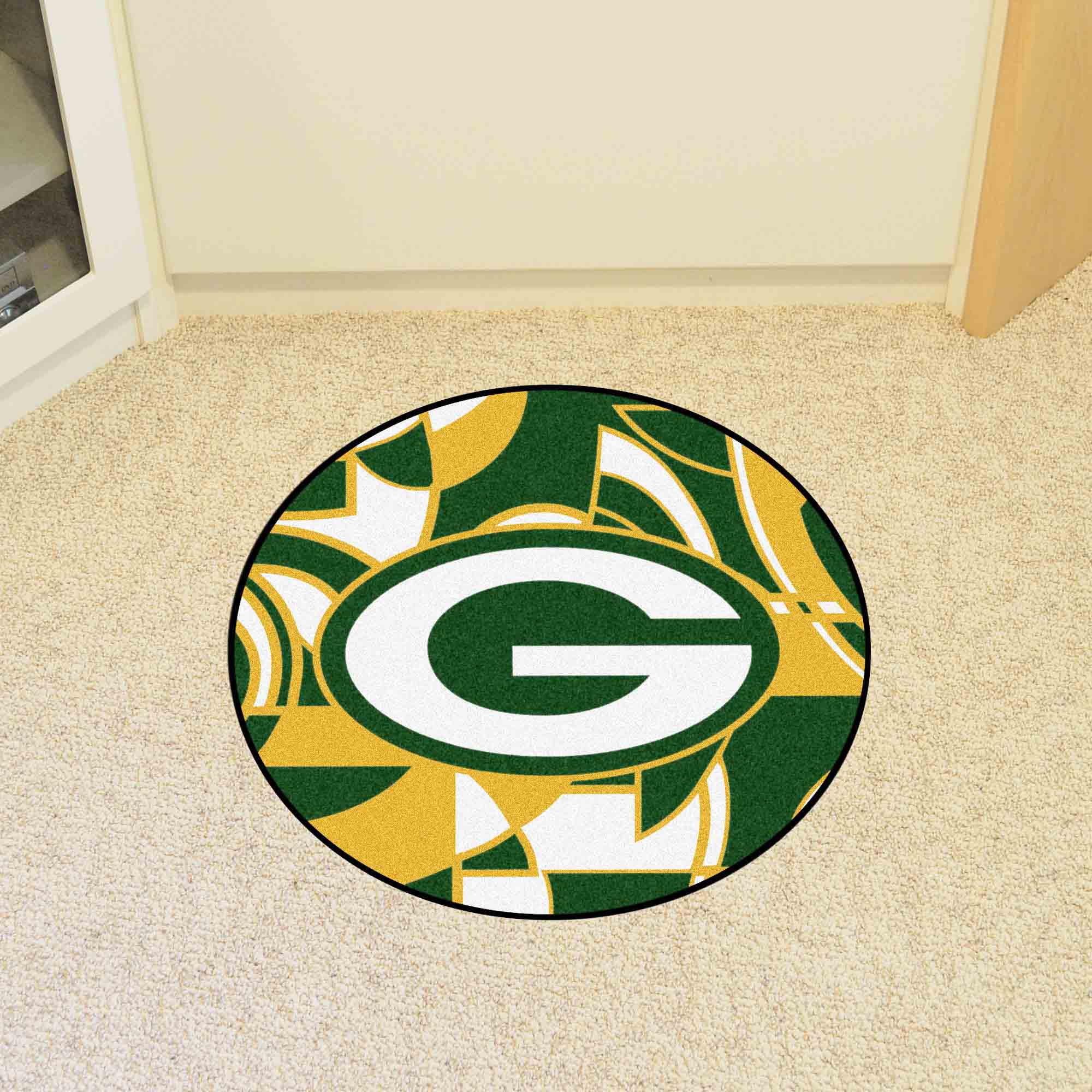 Green Bay Packers Roundel Rug - 27in. Diameter XFIT Design - Green Bay Packers