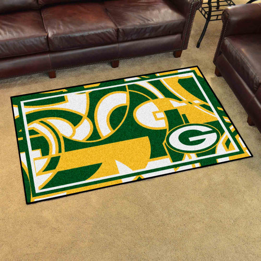 Green Bay Packers 4ft. x 6ft. Plush Area Rug XFIT Design - Green Bay Packers