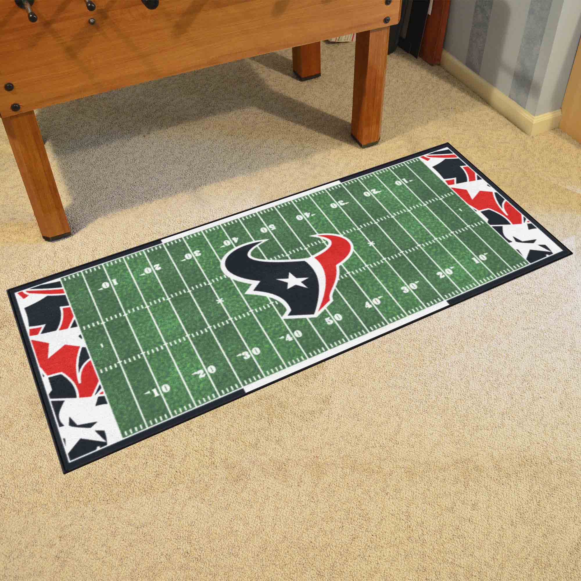 Houston Texans Football Field Runner Mat - 30in. x 72in. XFIT Design - Houston Texans