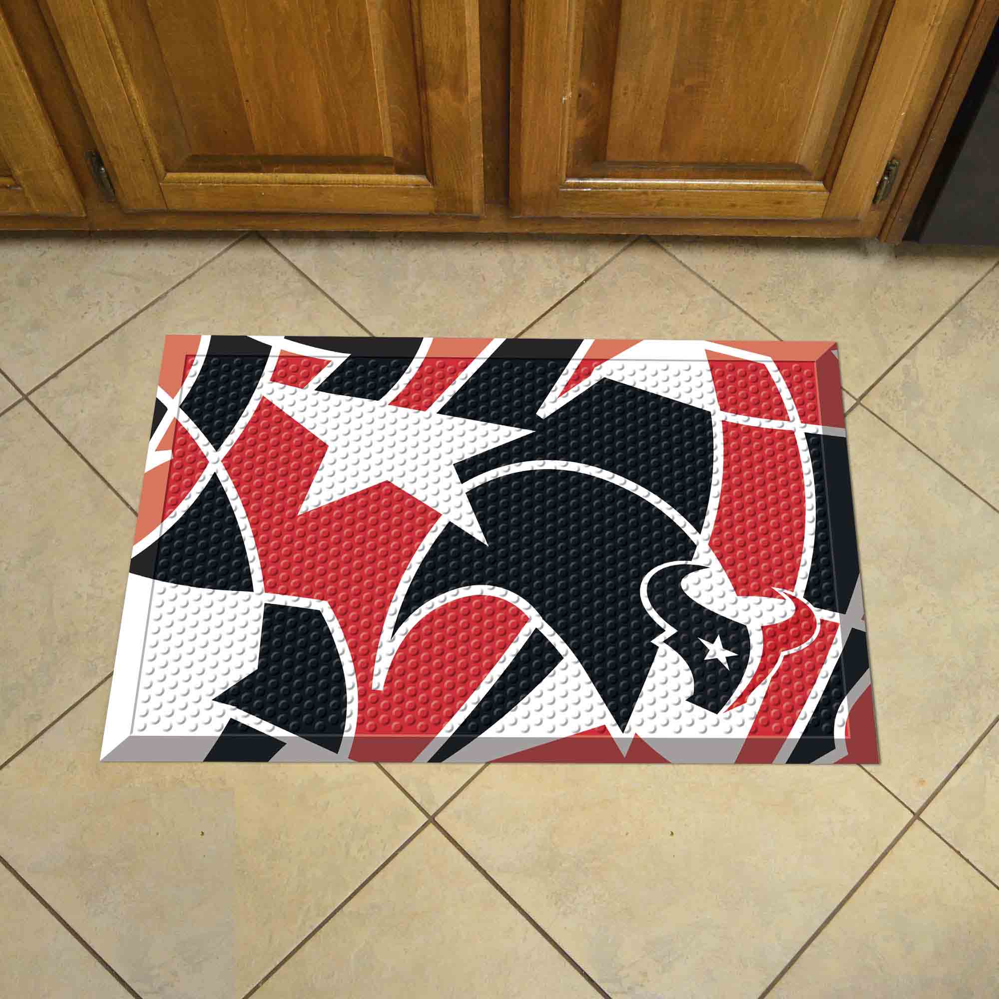 Houston Texans Rubber Scraper Door Mat XFIT Design - Houston Texans