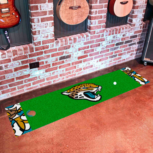 Jacksonville Jaguars Putting Green Mat - 1.5ft. x 6ft. - Jacksonville Jaguars