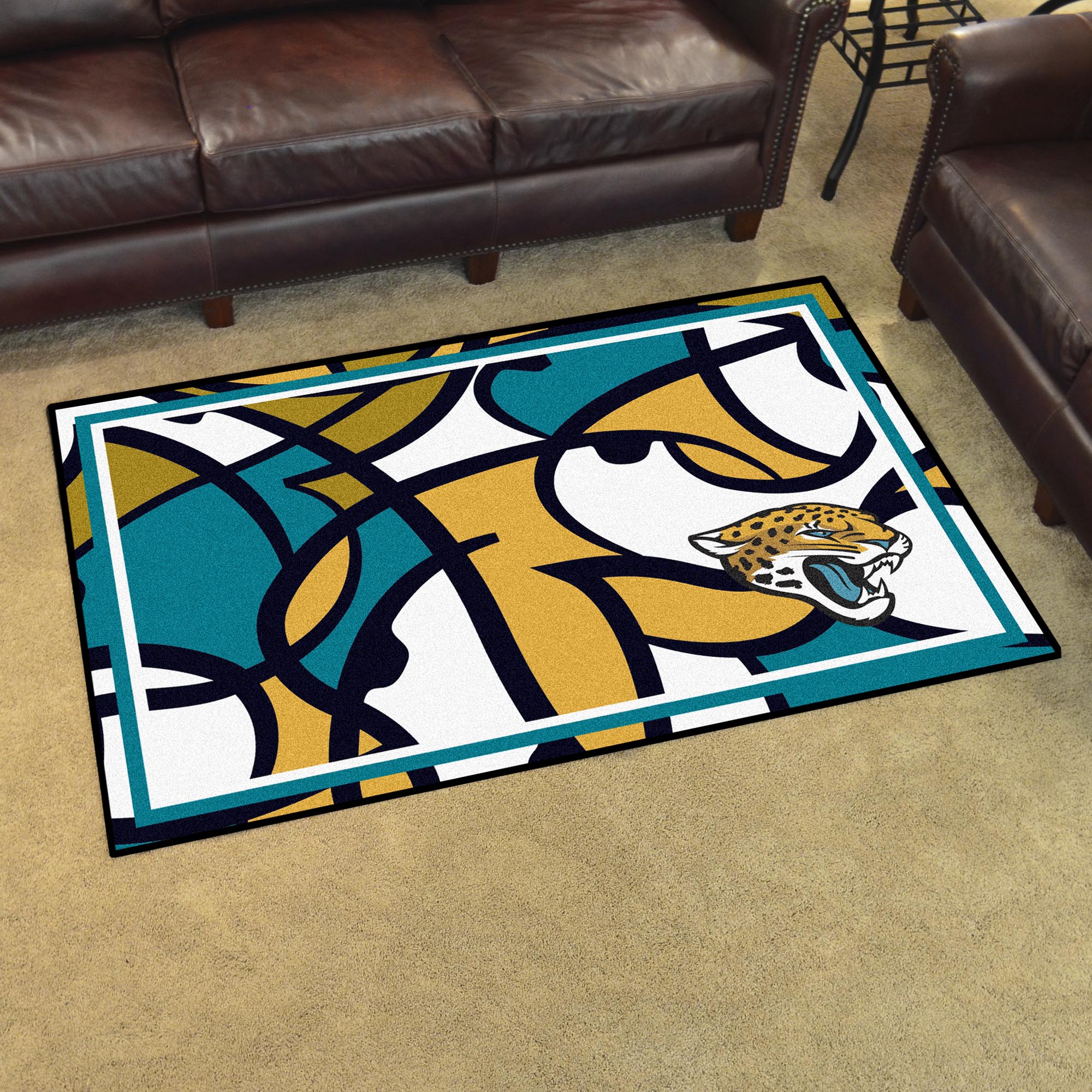 Jacksonville Jaguars 4ft. x 6ft. Plush Area Rug XFIT Design