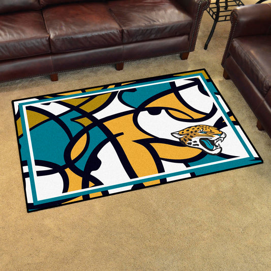 Jacksonville Jaguars 4ft. x 6ft. Plush Area Rug XFIT Design