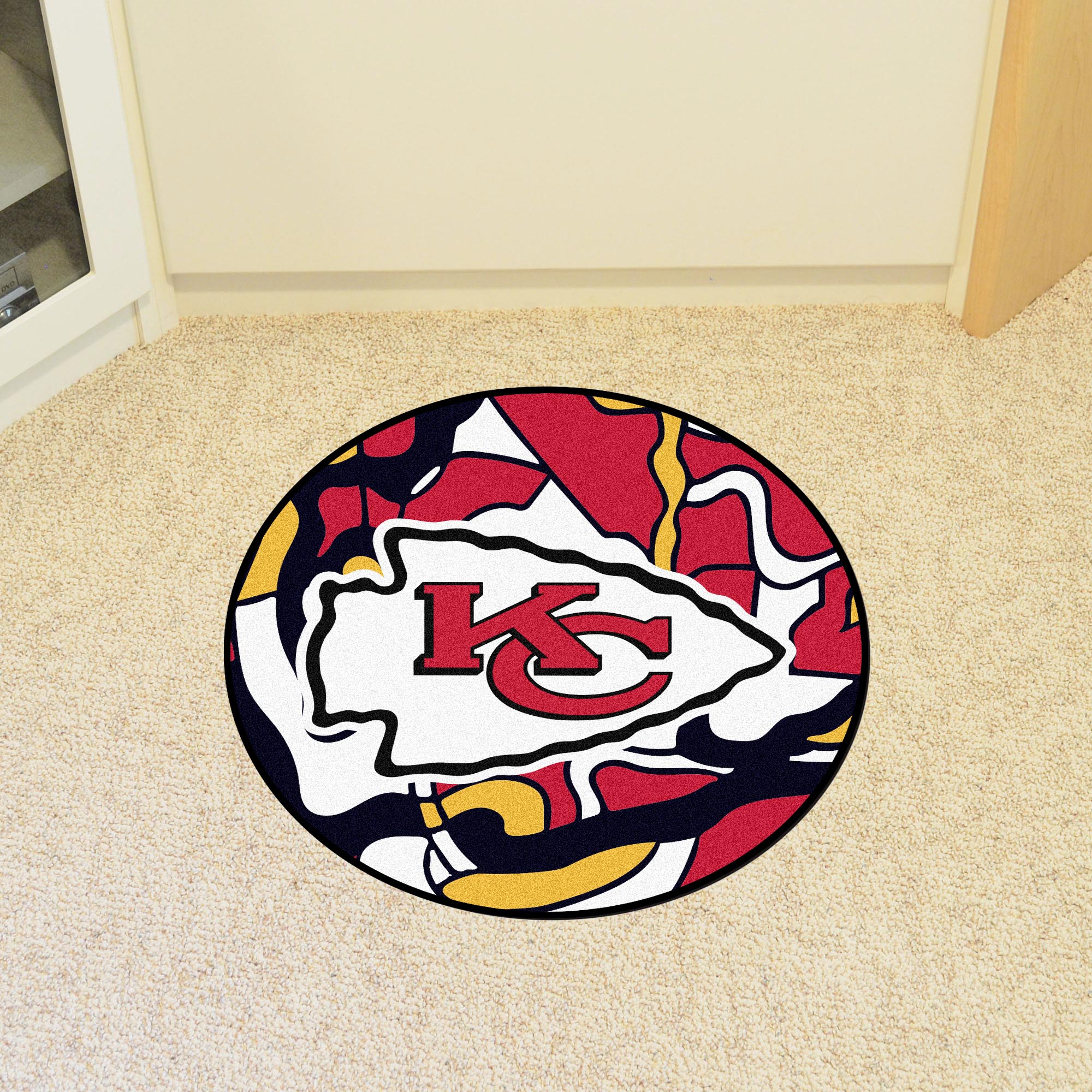 Kansas City Chiefs Roundel Rug - 27in. Diameter XFIT Design