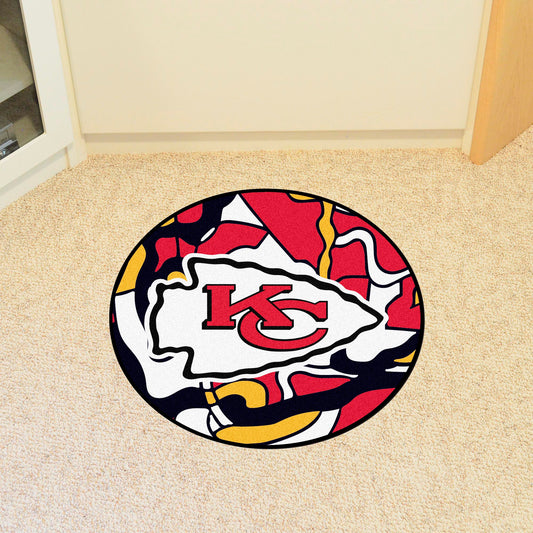 Kansas City Chiefs Roundel Rug - 27in. Diameter XFIT Design