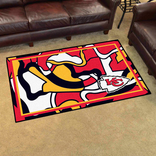 Kansas City Chiefs 4ft. x 6ft. Plush Area Rug XFIT Design