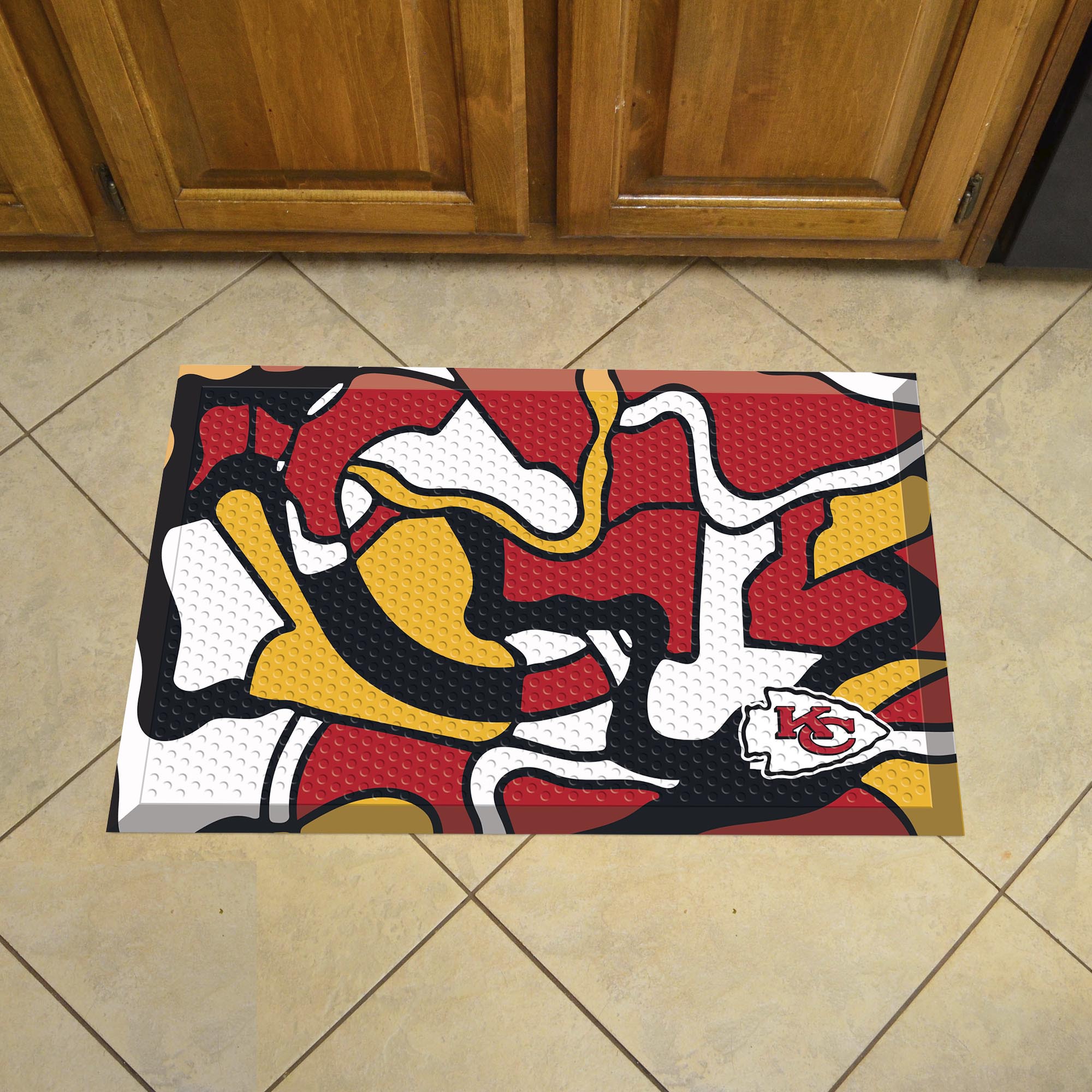 Kansas City Chiefs Rubber Scraper Door Mat XFIT Design