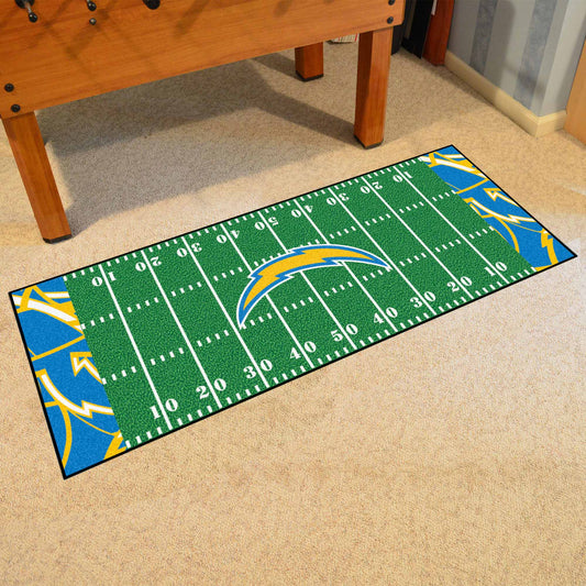 Los Angeles Chargers Football Field Runner Mat - 30in. x 72in. XFIT Design - Los Angeles Chargers