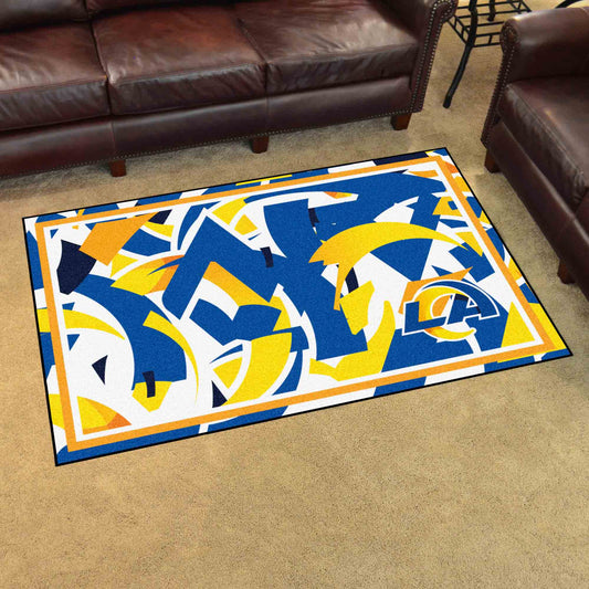 Los Angeles Rams 4ft. x 6ft. Plush Area Rug XFIT Design