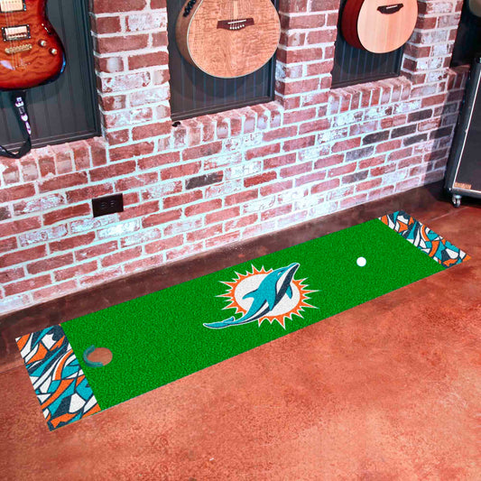 Miami Dolphins Putting Green Mat - 1.5ft. x 6ft.