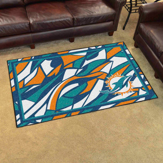 Miami Dolphins 4ft. x 6ft. Plush Area Rug XFIT Design