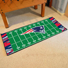 New England Patriots Football Field Runner Mat - 30in. x 72in. XFIT Design - New England Patriots