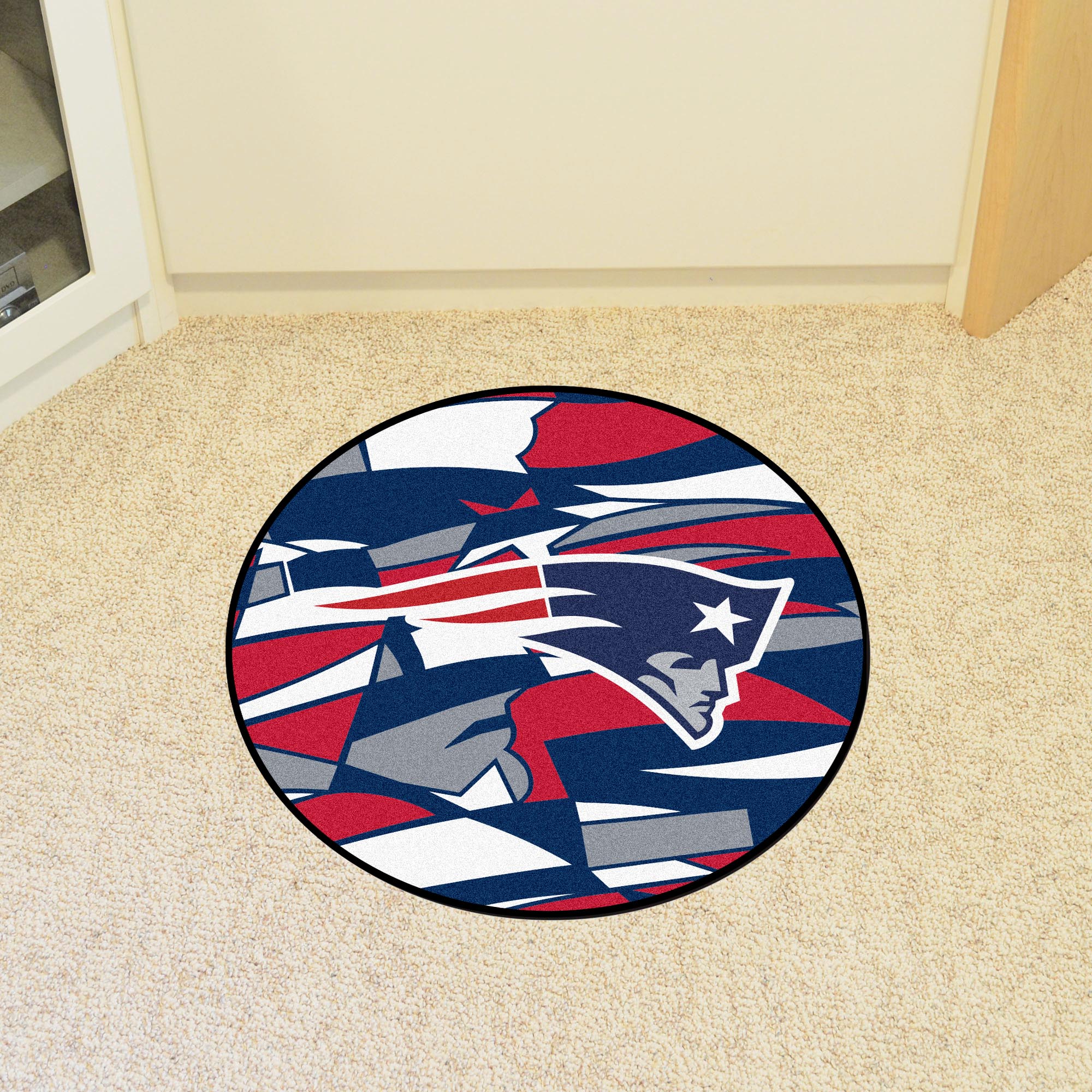 New England Patriots Roundel Rug - 27in. Diameter XFIT Design - New England Patriots