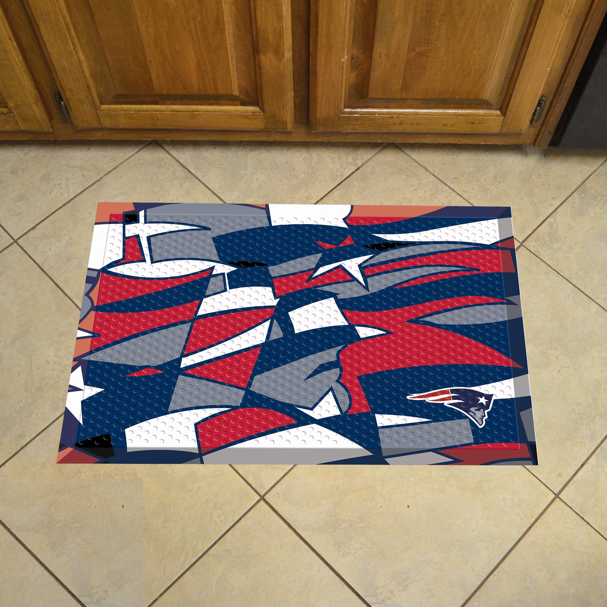 New England Patriots Rubber Scraper Door Mat XFIT Design - New England Patriots