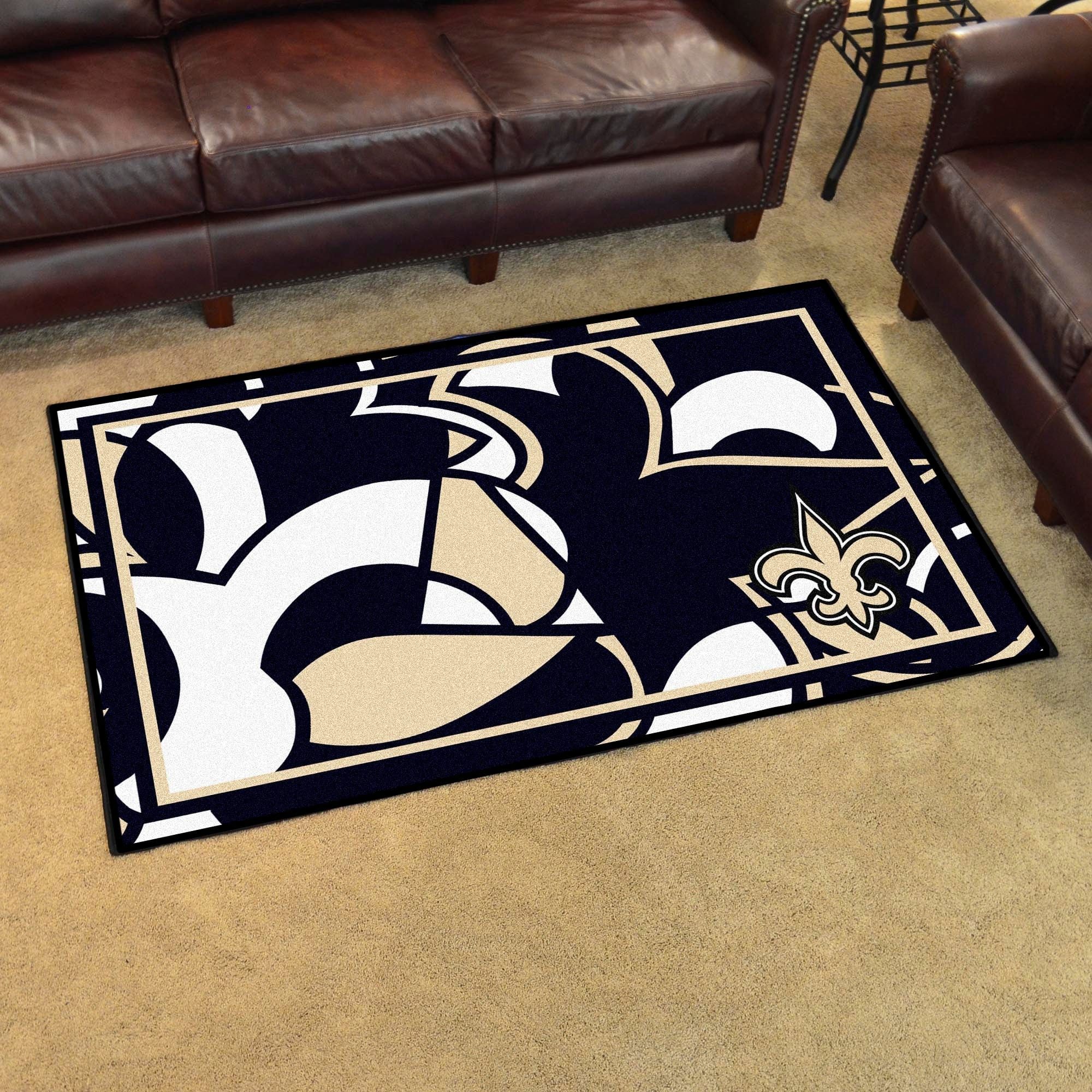 New Orleans Saints 4ft. x 6ft. Plush Area Rug XFIT Design - New Orleans Saints