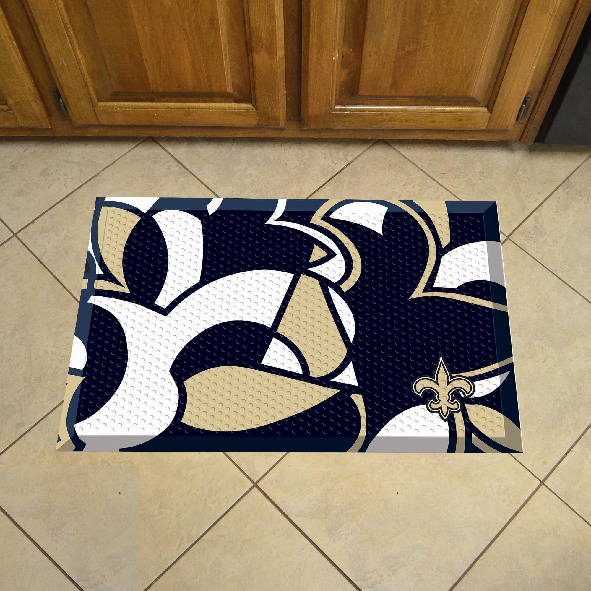 New Orleans Saints Rubber Scraper Door Mat XFIT Design - New Orleans Saints