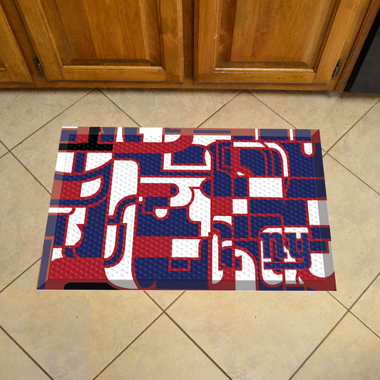 New York Giants Rubber Scraper Door Mat XFIT Design