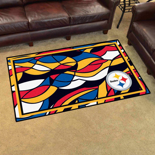 Pittsburgh Steelers 4ft. x 6ft. Plush Area Rug XFIT Design