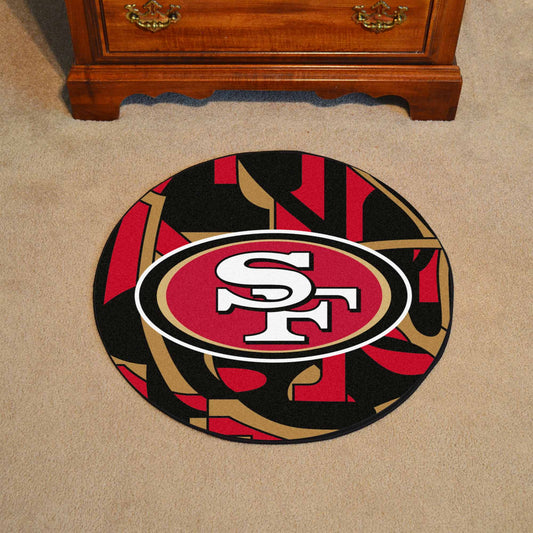 San Francisco 49ers Roundel Rug - 27in. Diameter XFIT Design