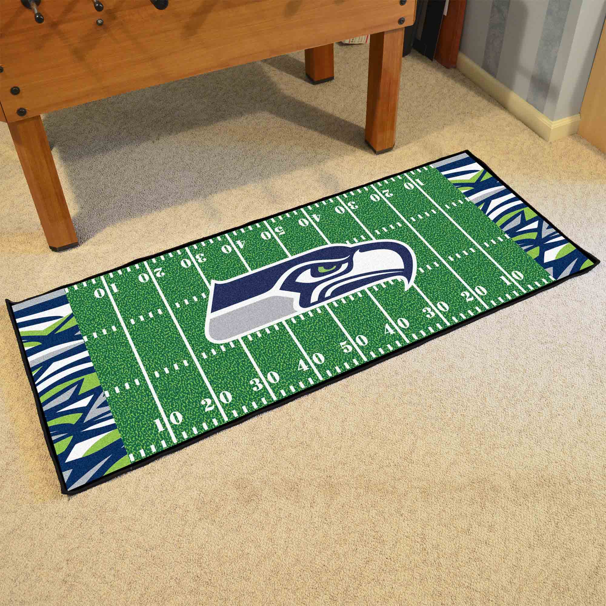 Seattle Seahawks Football Field Runner Mat - 30in. x 72in. XFIT Design