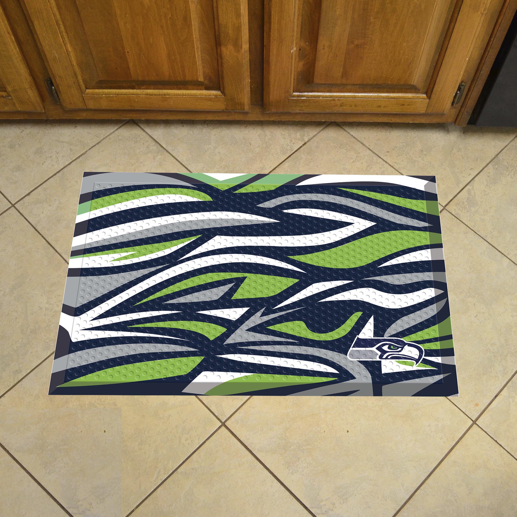 Seattle Seahawks Rubber Scraper Door Mat XFIT Design