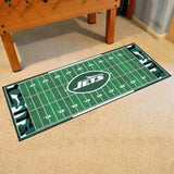 New York Jets Football Field Runner Mat - 30in. x 72in. XFIT Design