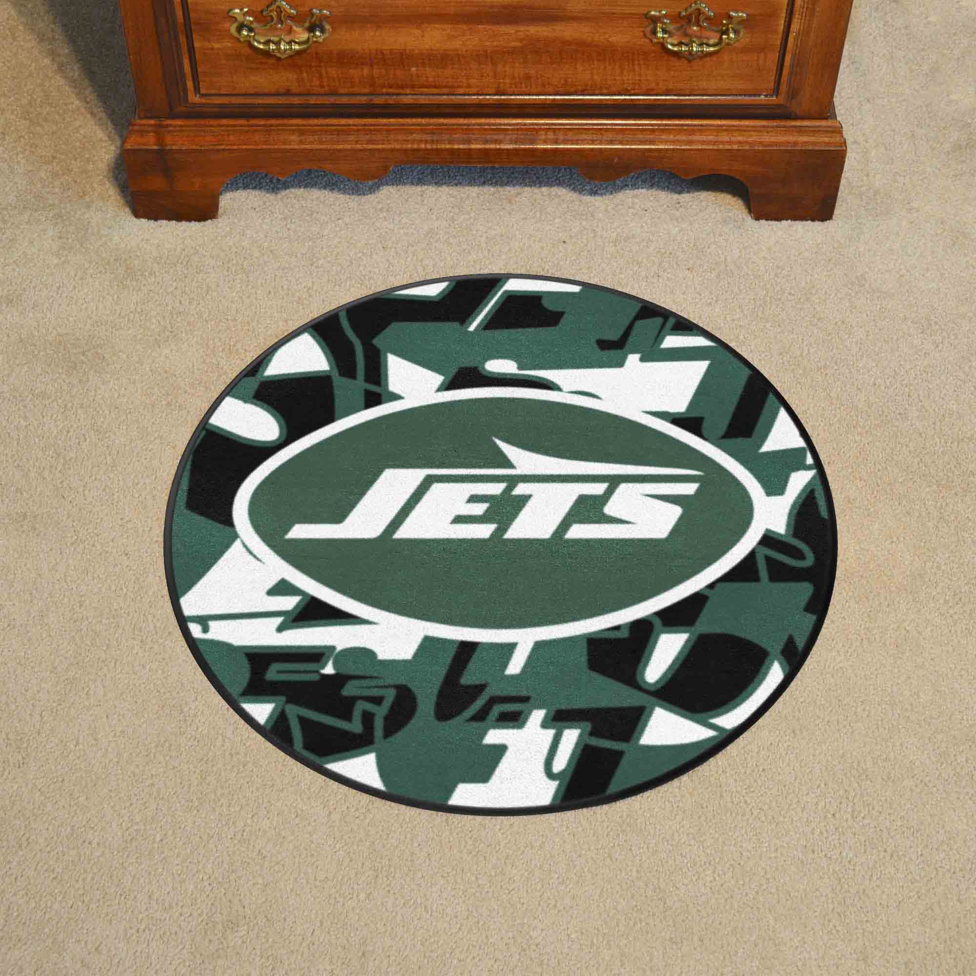 New York Jets Roundel Rug - 27in. Diameter XFIT Design