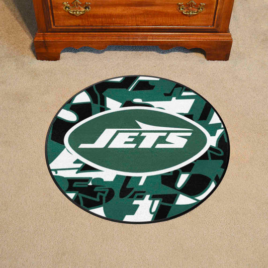 New York Jets Roundel Rug - 27in. Diameter XFIT Design - New York Jets